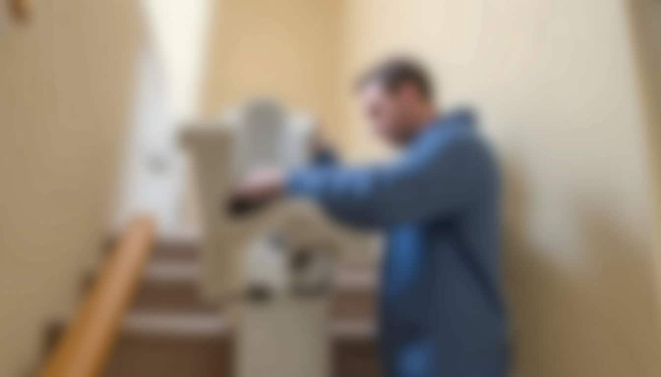 Technicien en train d