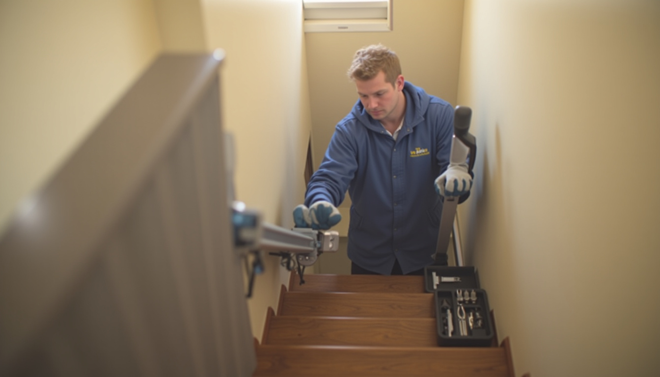 Technicien en train d