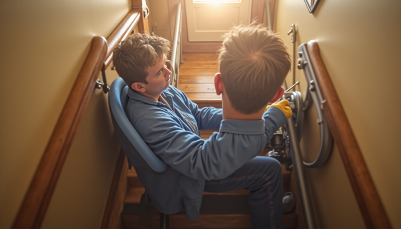 Technicien en train d