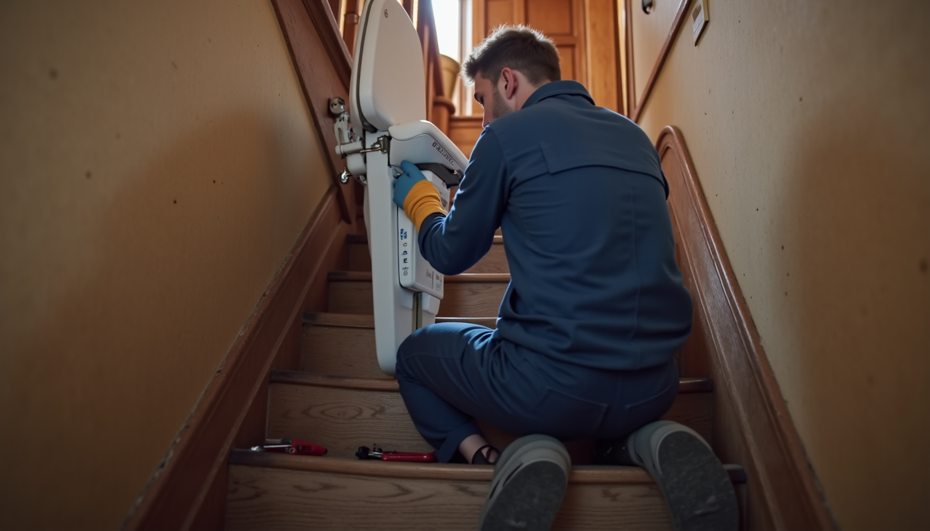 Technicien en train d