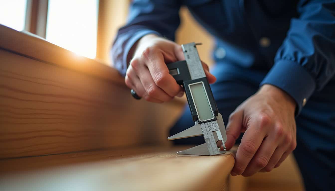 Technicien en train de mesurer un escalier lors d