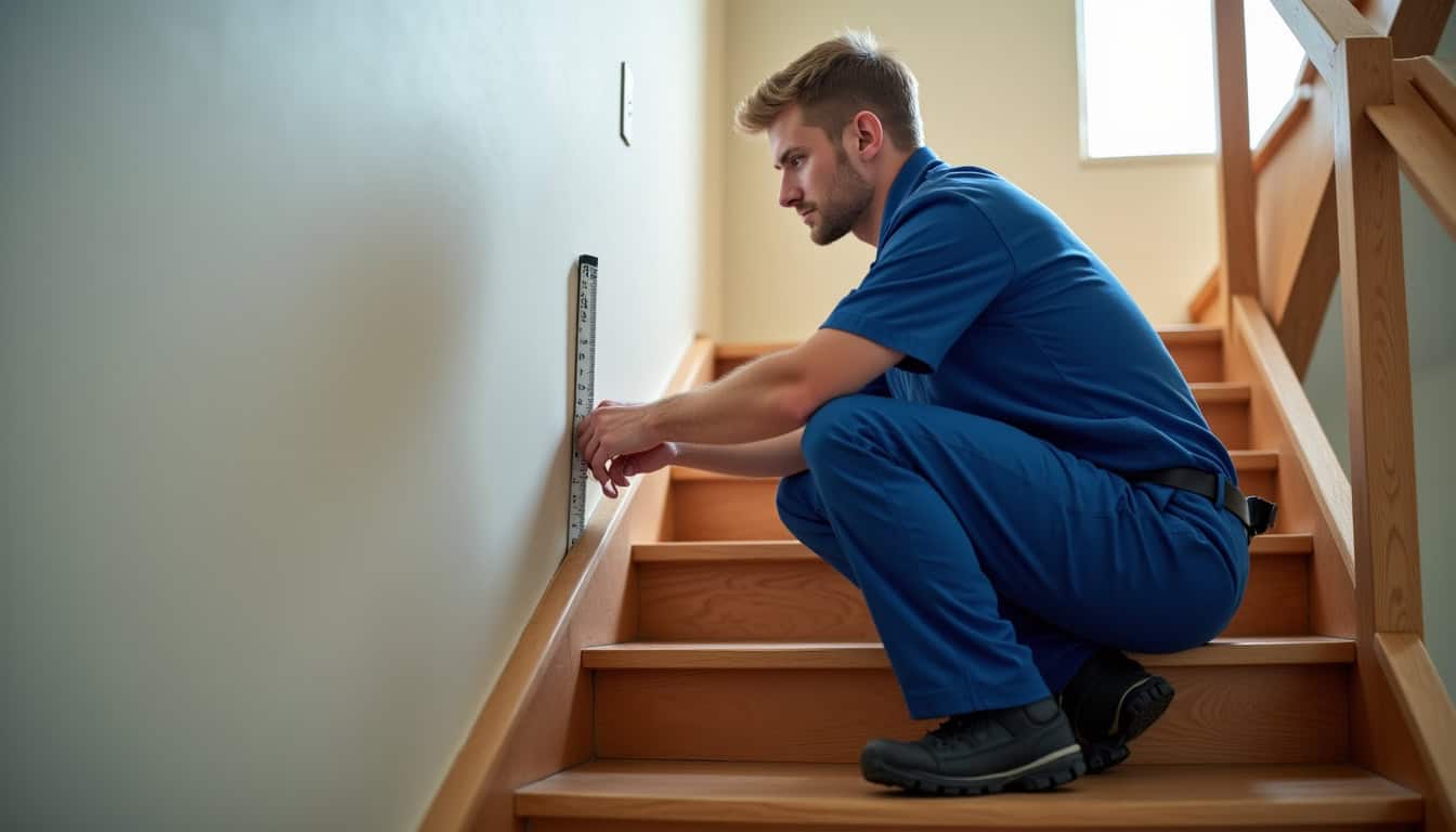 Technicien en train de prendre les mesures d