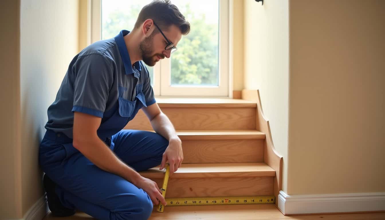 Technicien en train de prendre les mesures d