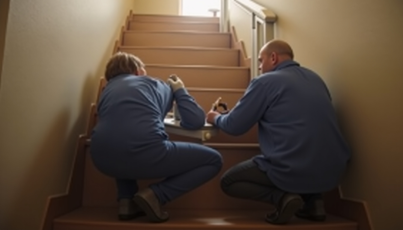 Technicien en train de procéder à l