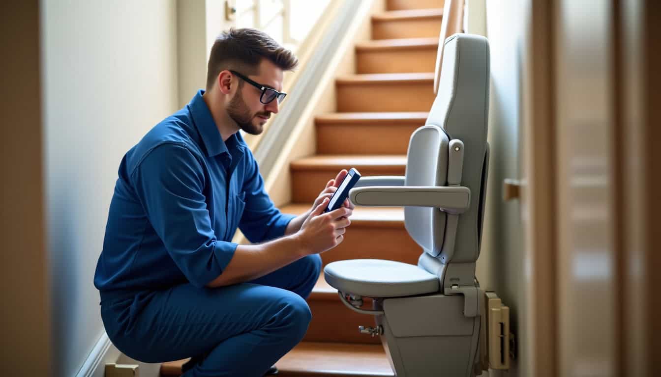 Technicien en train de vérifier le bon fonctionnement d