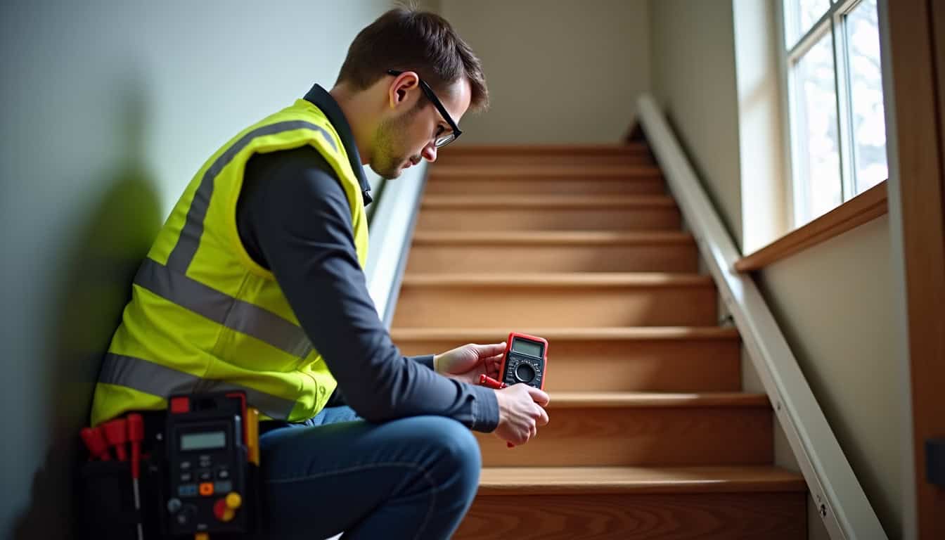 Technicien en train de vérifier le bon fonctionnement d