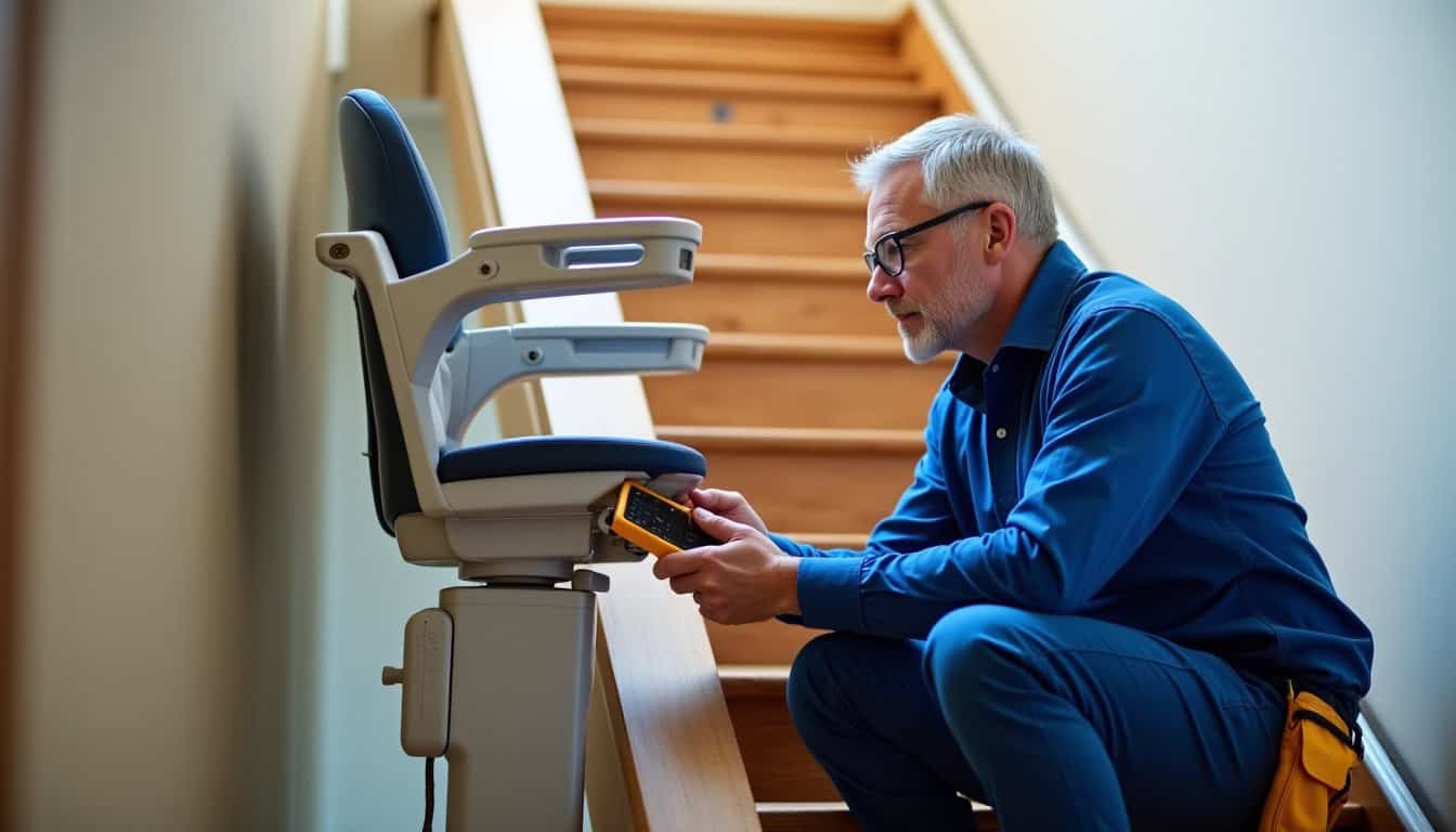 Technicien en train de vérifier le bon fonctionnement d