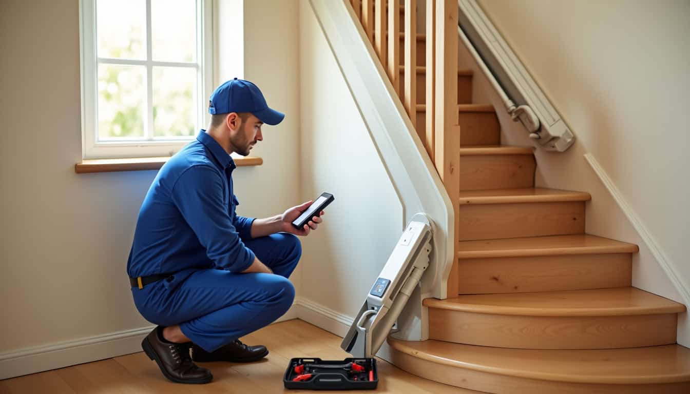 Technicien en train de vérifier le bon fonctionnement d