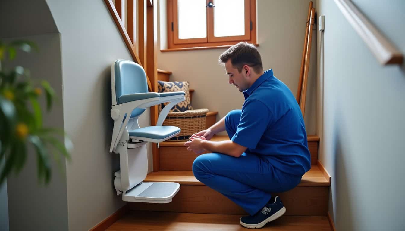 Technicien en train de vérifier les réglages d
