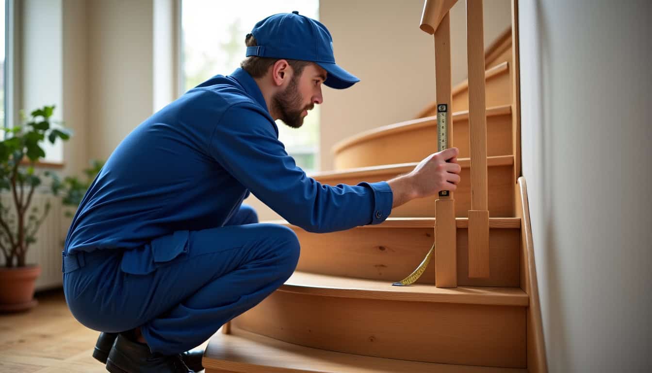 Technicien prenant les mesures d