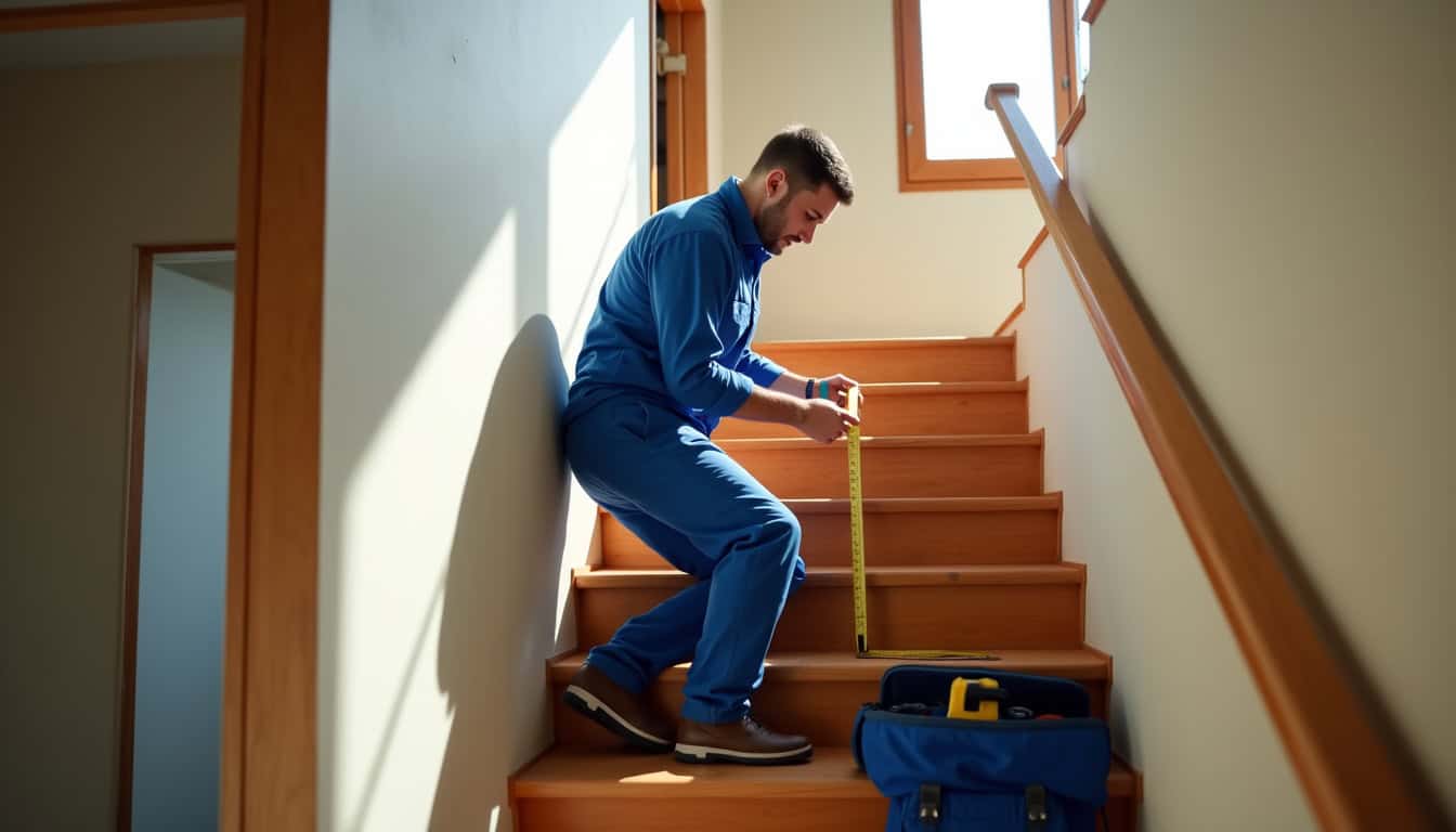 Technicien prenant les mesures pour l