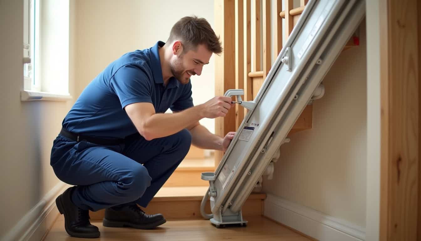 Technicien procédant à la maintenance d
