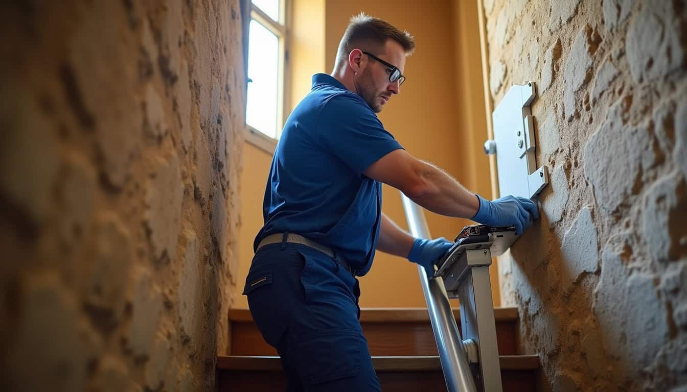 Technicien professionnel en train d