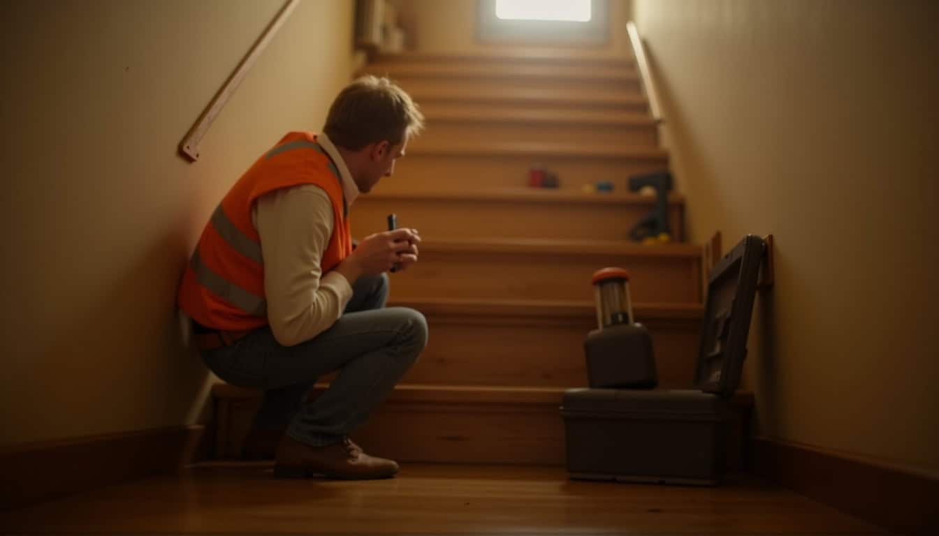 Technicien qualifié en train de réaliser un diagnostic pour un monte-escalier à Plouay