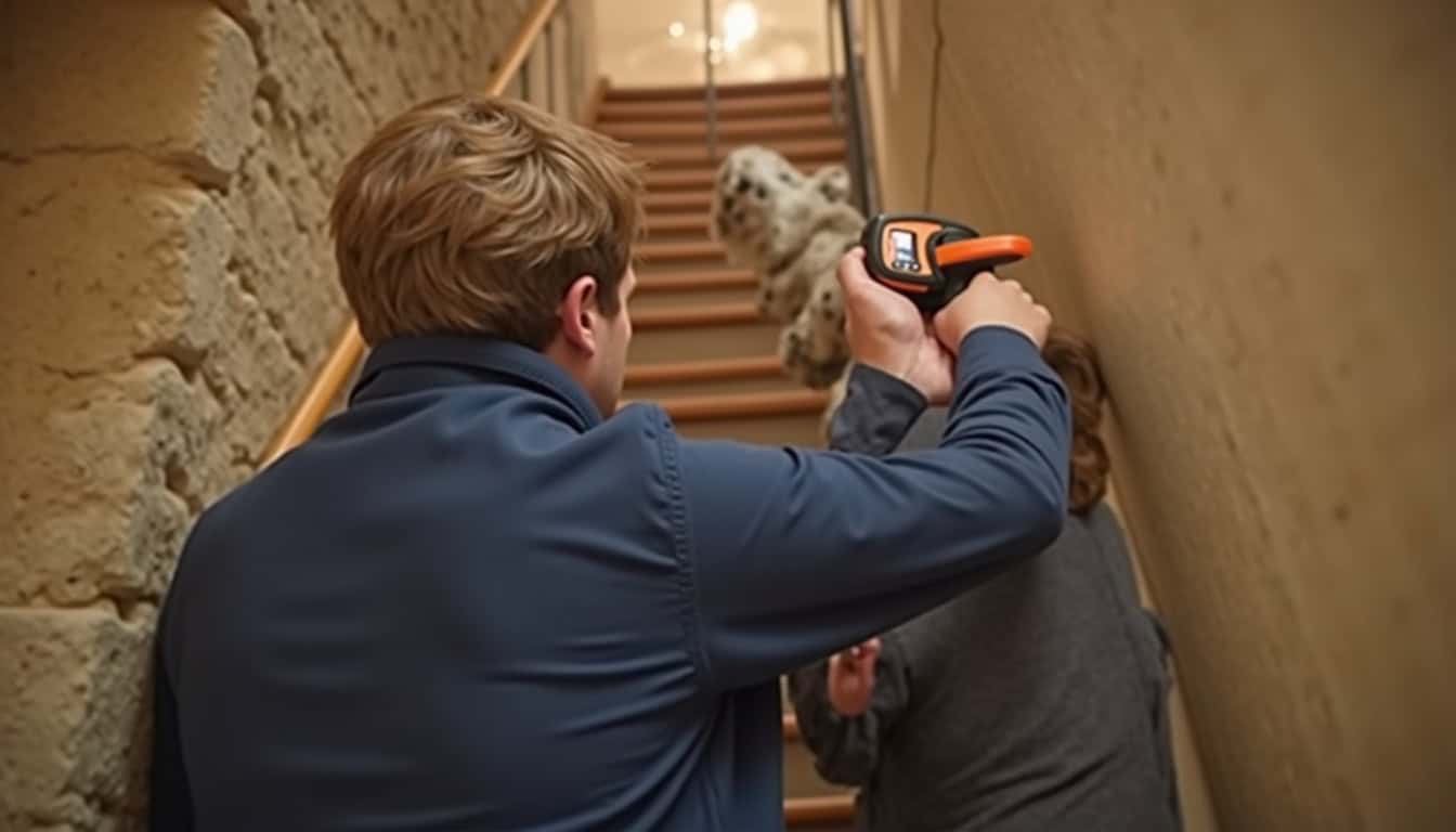 Technicien qualifié mesurant un escalier à Les Noës-près-Troyes pour l