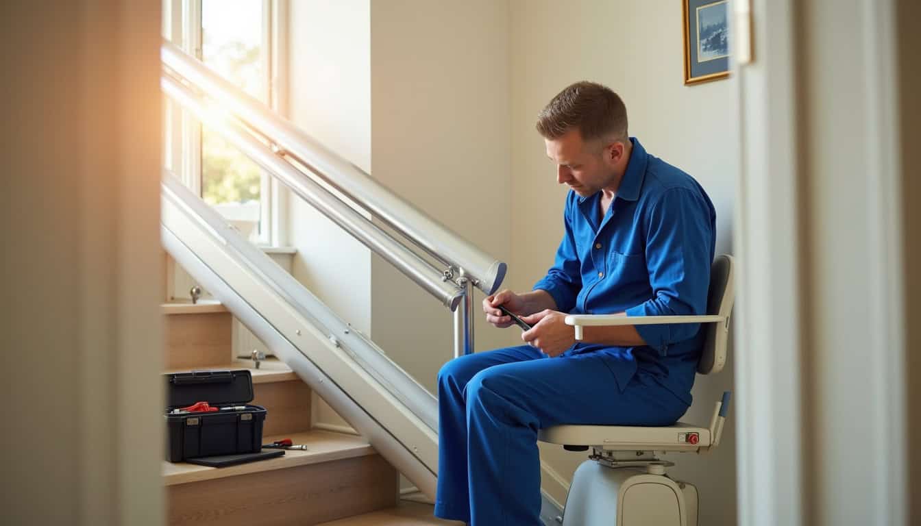 Technicien réalisant l