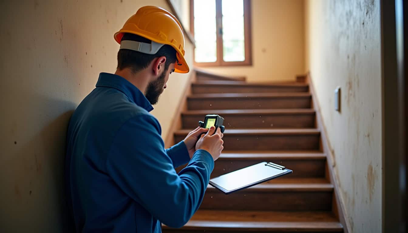 Technicien réalisant une étude sur site pour l