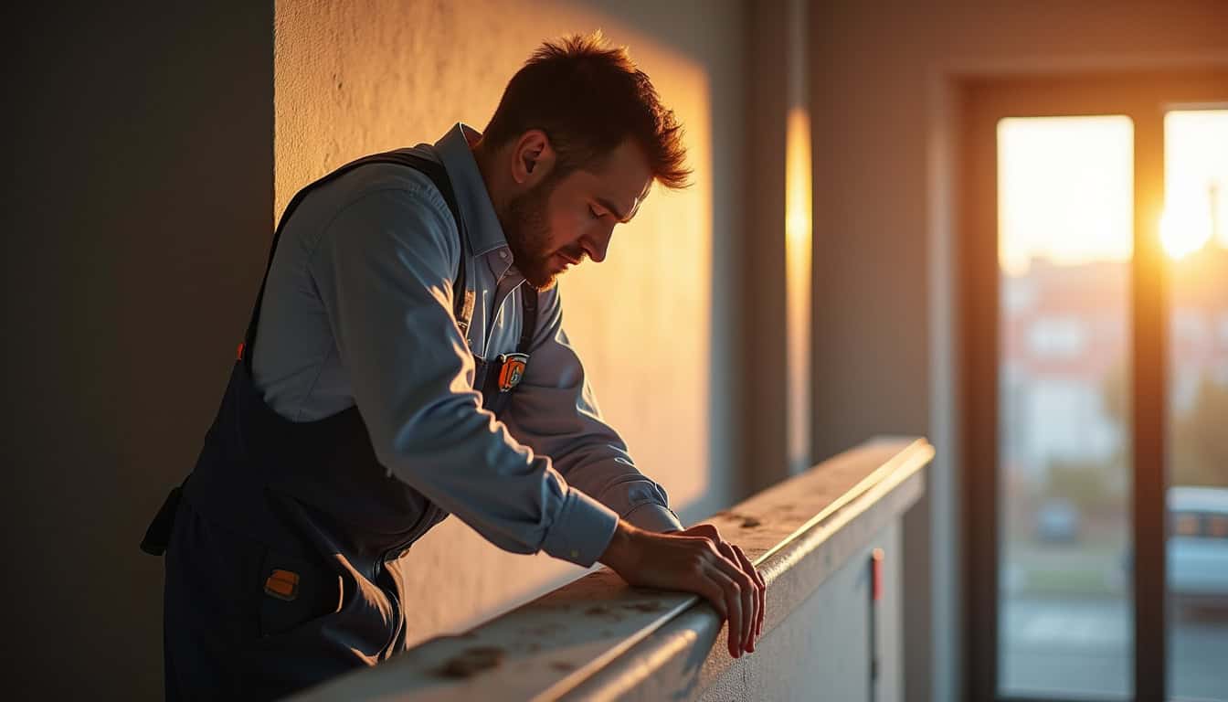 Technicien réalisant une étude technique à domicile pour l