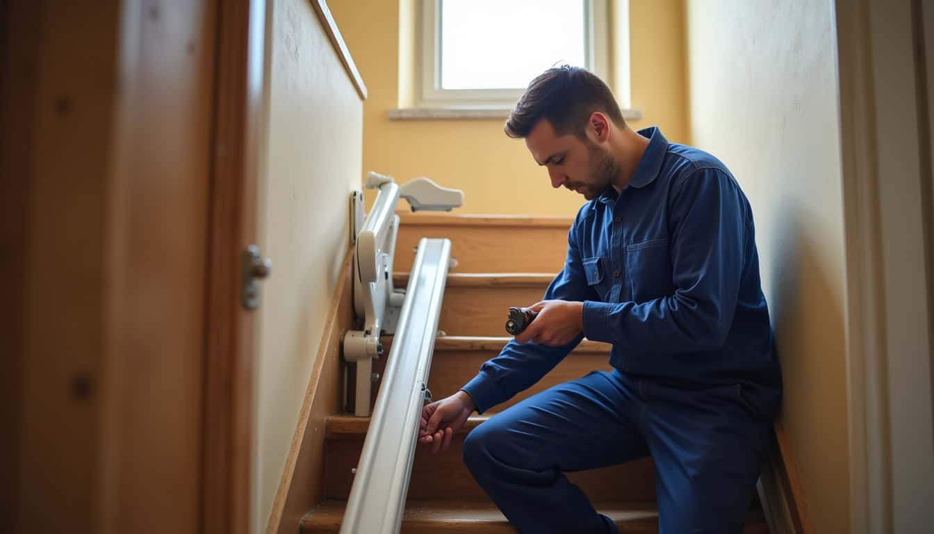 Technicien spécialisé en train d