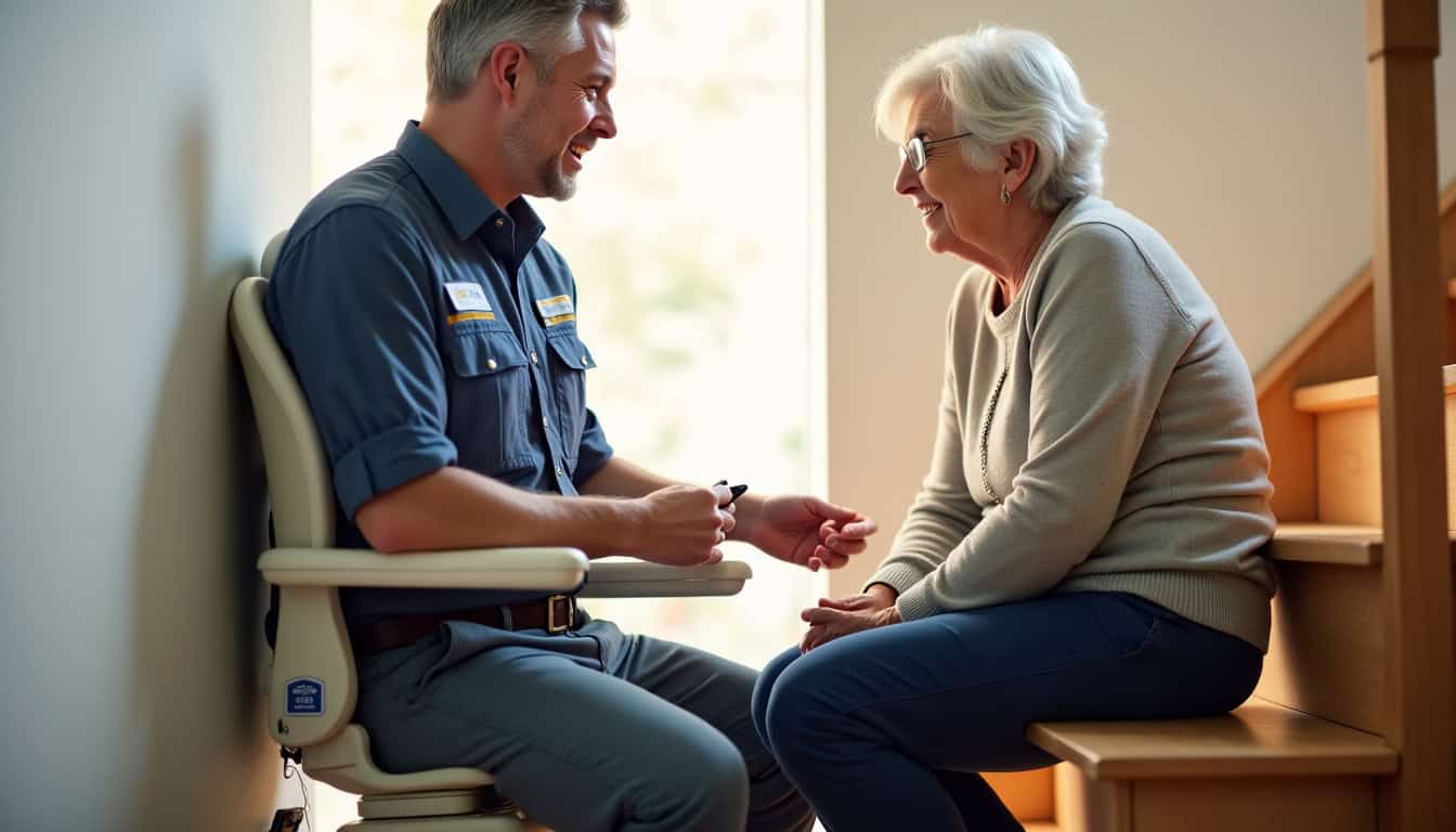 Un professionnel discute avec un client lors d