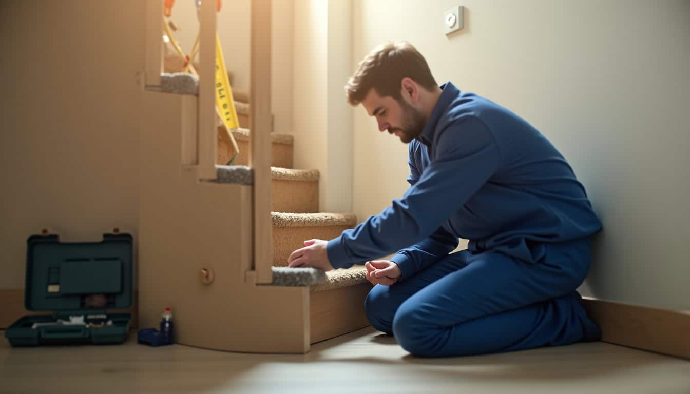 Un technicien en visite à domicile pour l
