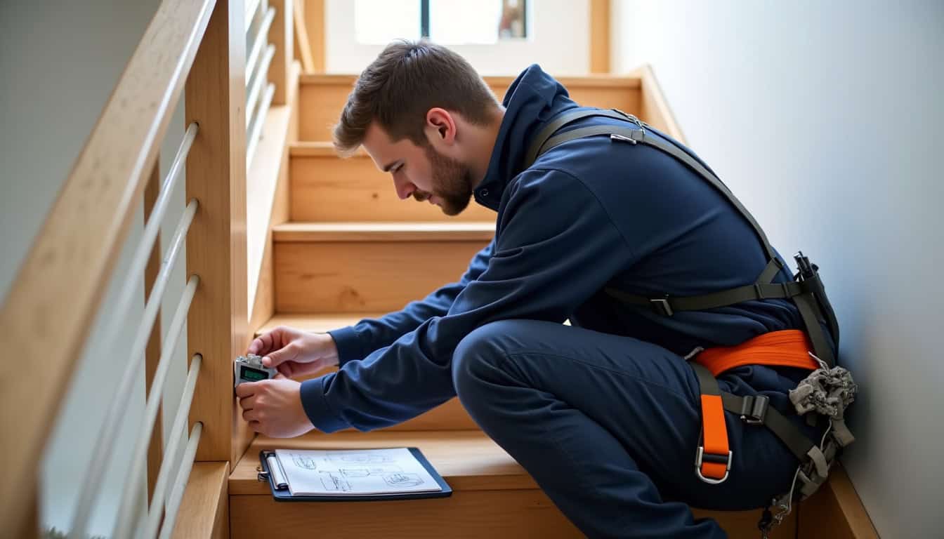 Un technicien professionnel effectue un diagnostic pour un monte-escalier à Nargis