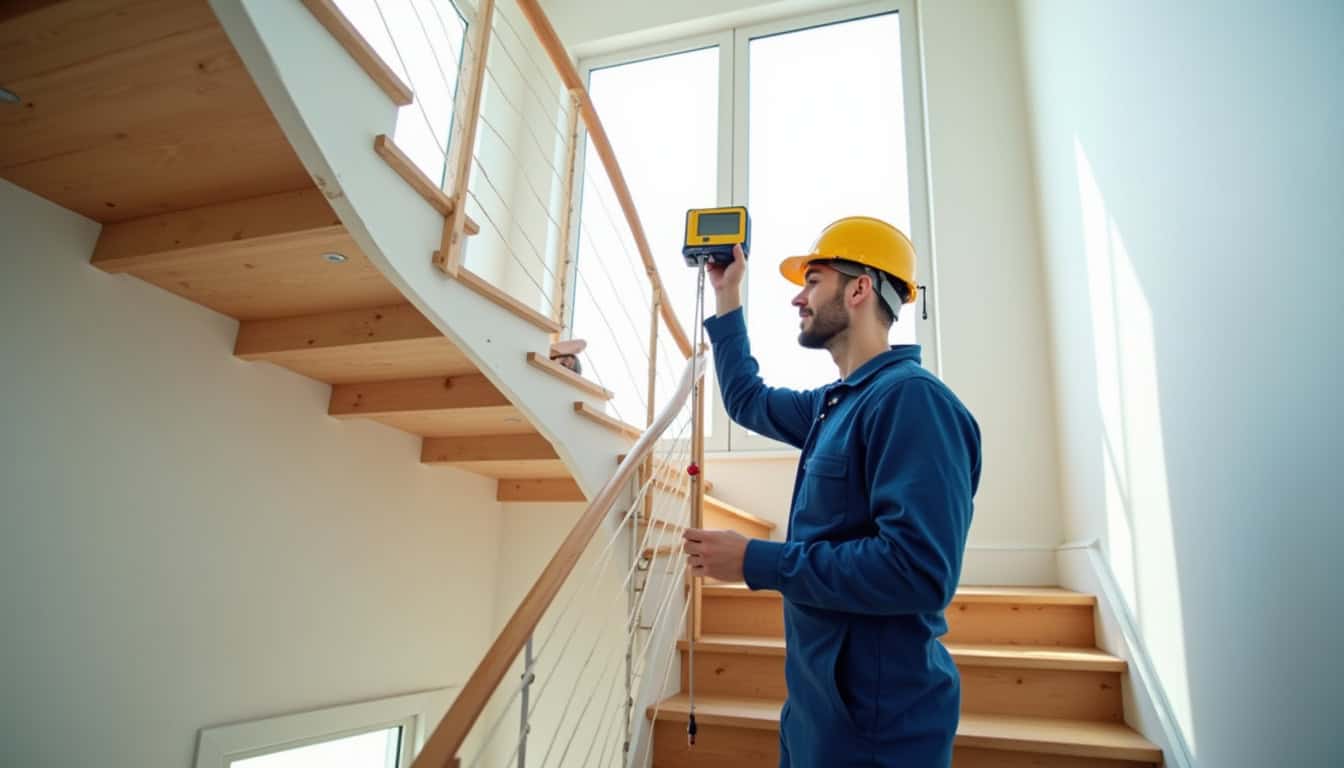 Un technicien professionnel prenant les mesures d
