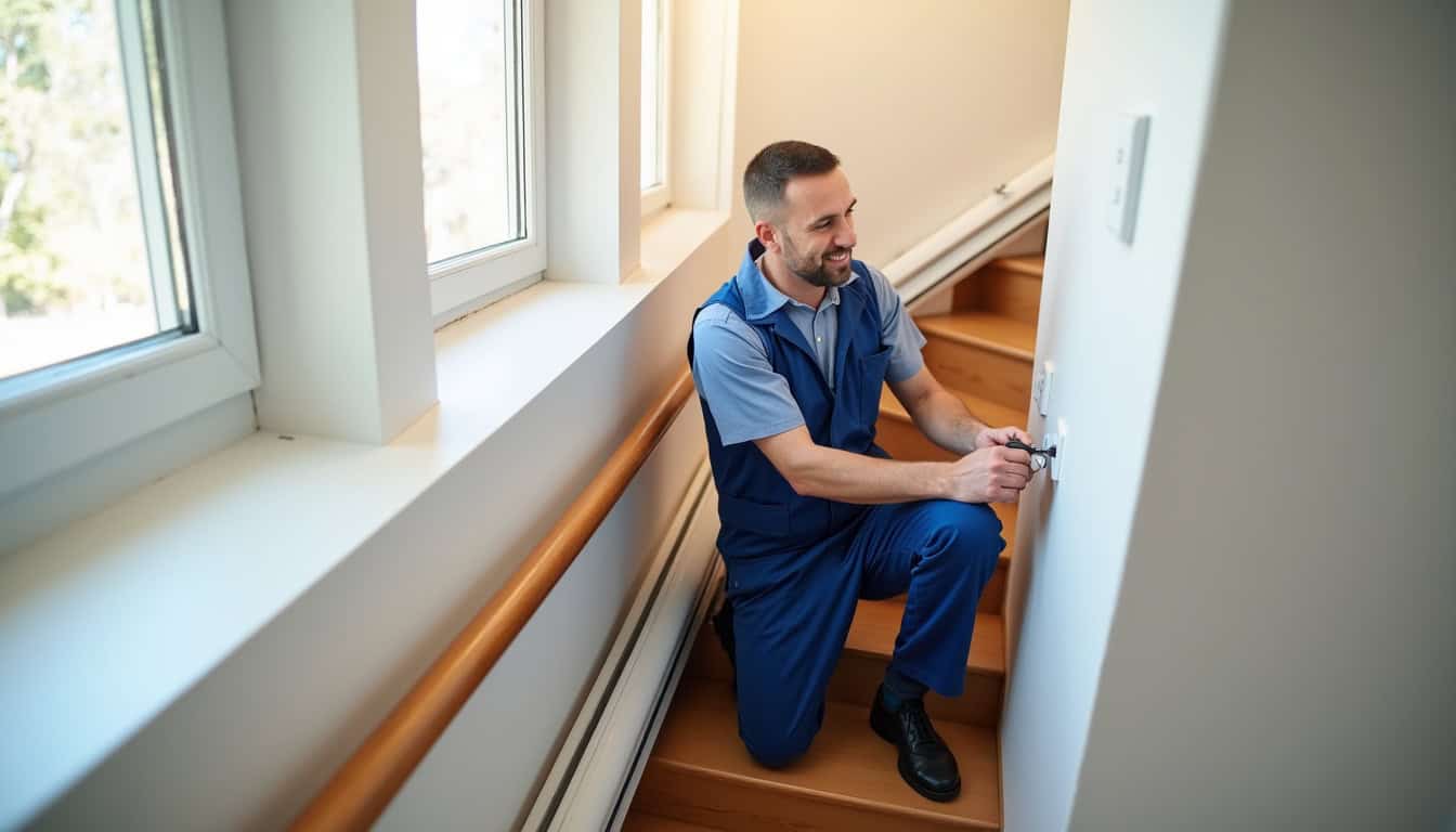Un technicien vérifie le montage d