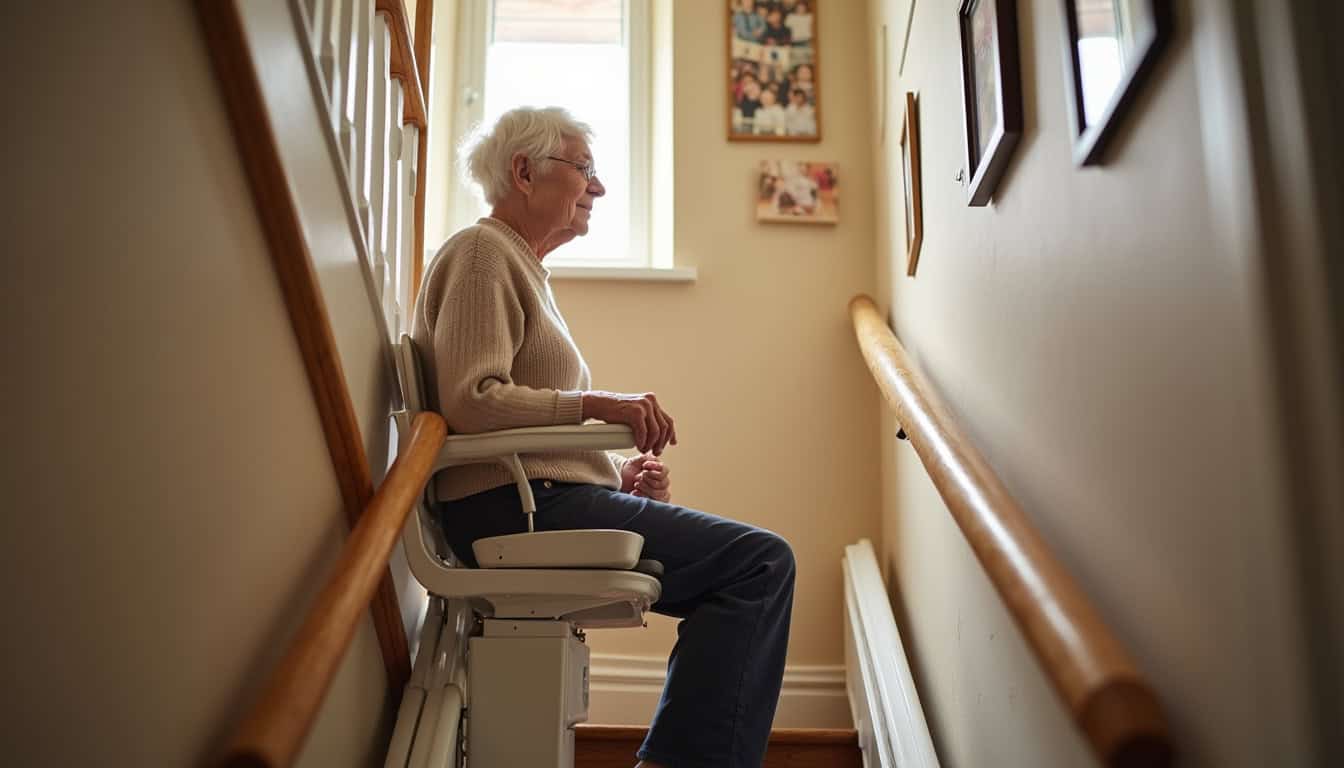 Utilisation d’un monte-escalier en intérieur dans une maison familiale
