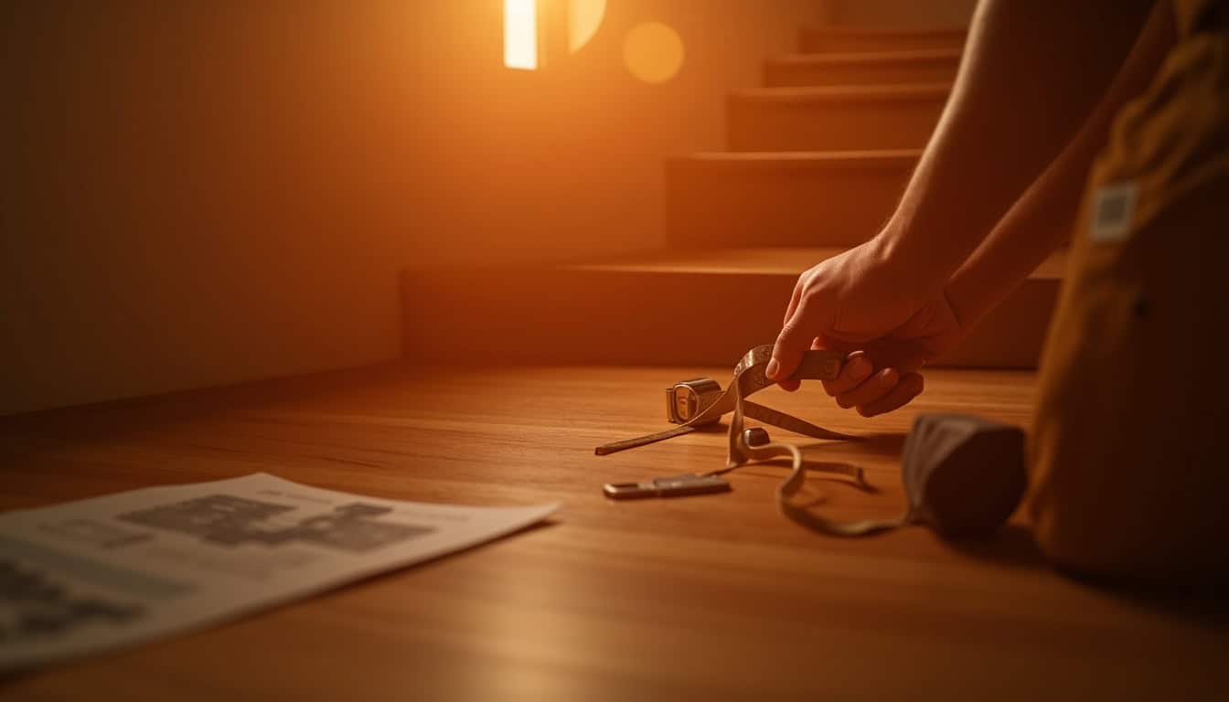 Visite technique d’un installateur spécialisé à Salindres, mesurant un escalier pour une installation sur mesure