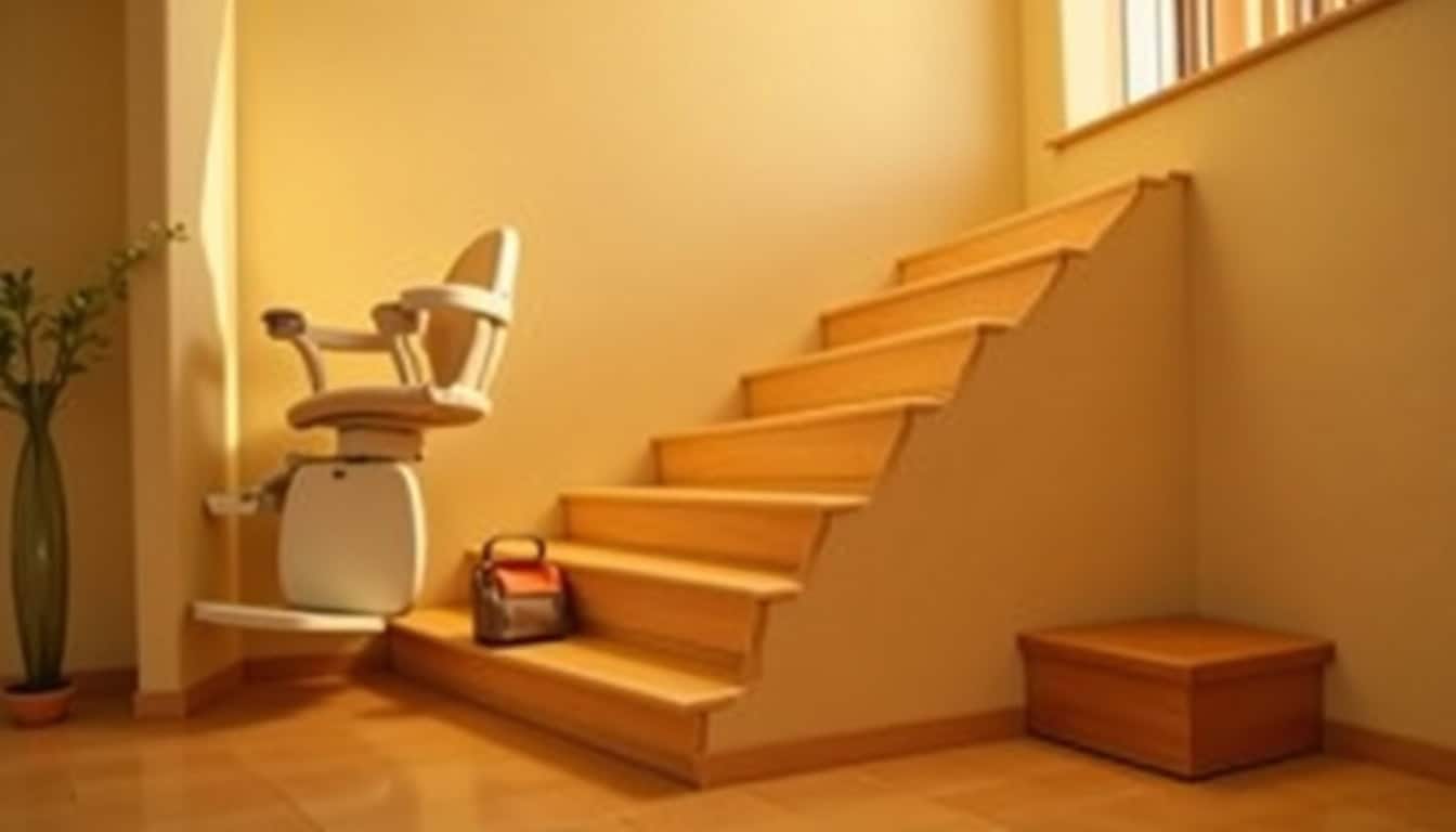 Vue d’un monte-escalier reconditionné prêt à être installé à Saint-Andiol