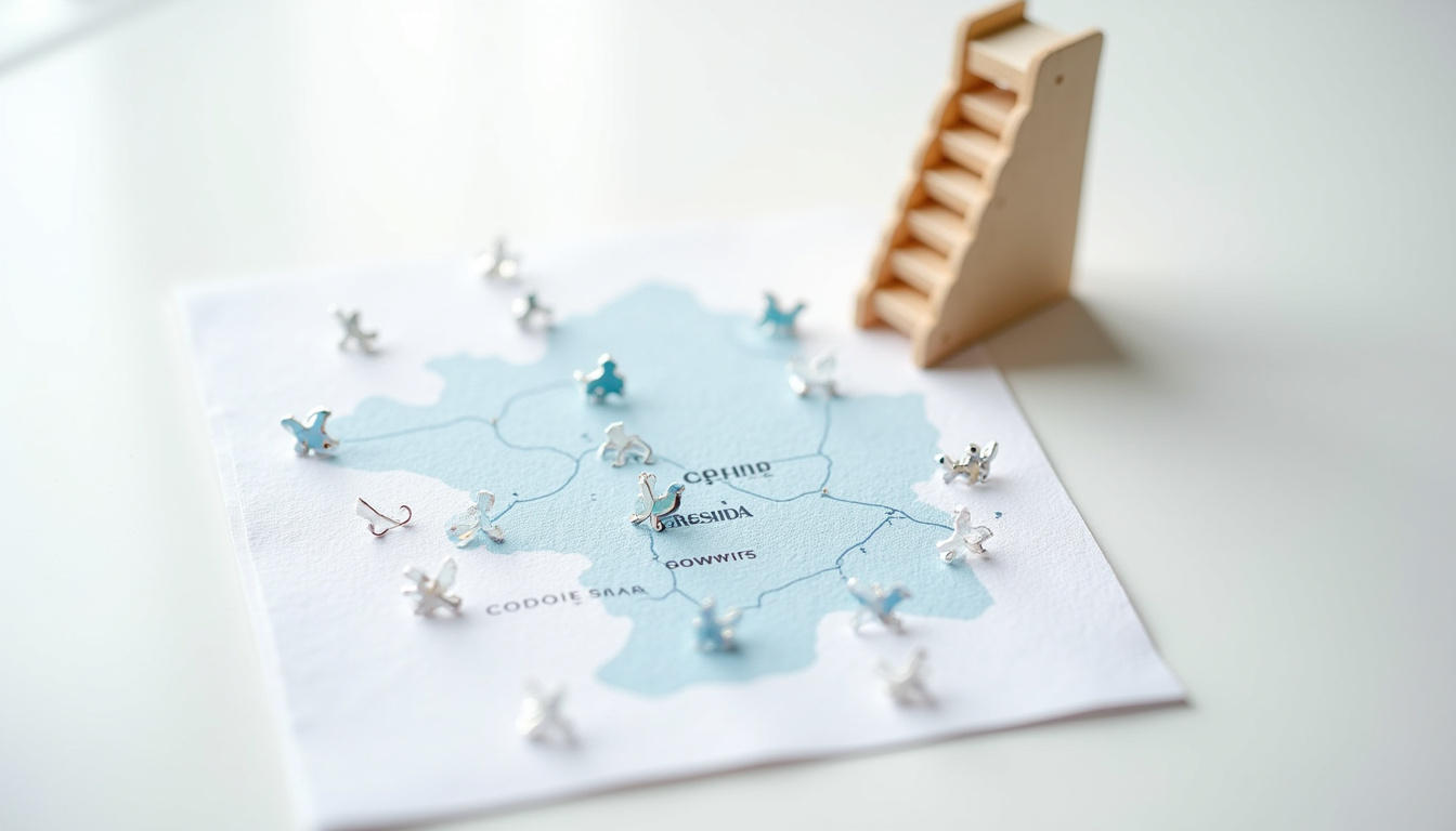 Carte de Grenoble mettant en évidence la localisation précise du quartier de Cornier et ses accès aux services de santé