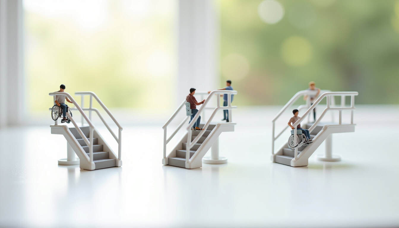 Comparaison des différents modèles de monte-escalier: droit, tournant et extérieur