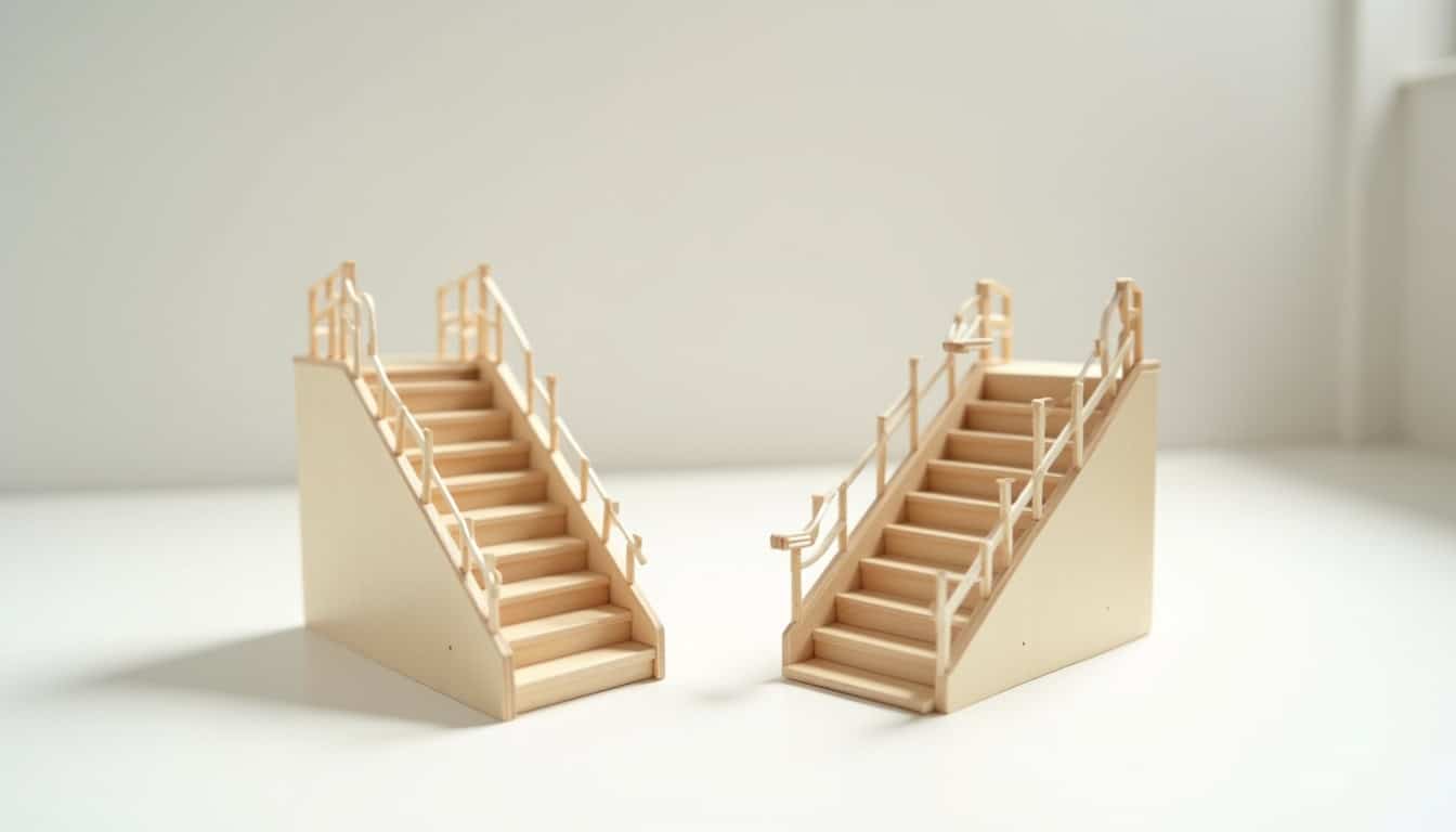 Comparaison entre un monte-escalier droit et un modèle tournant à Boussay