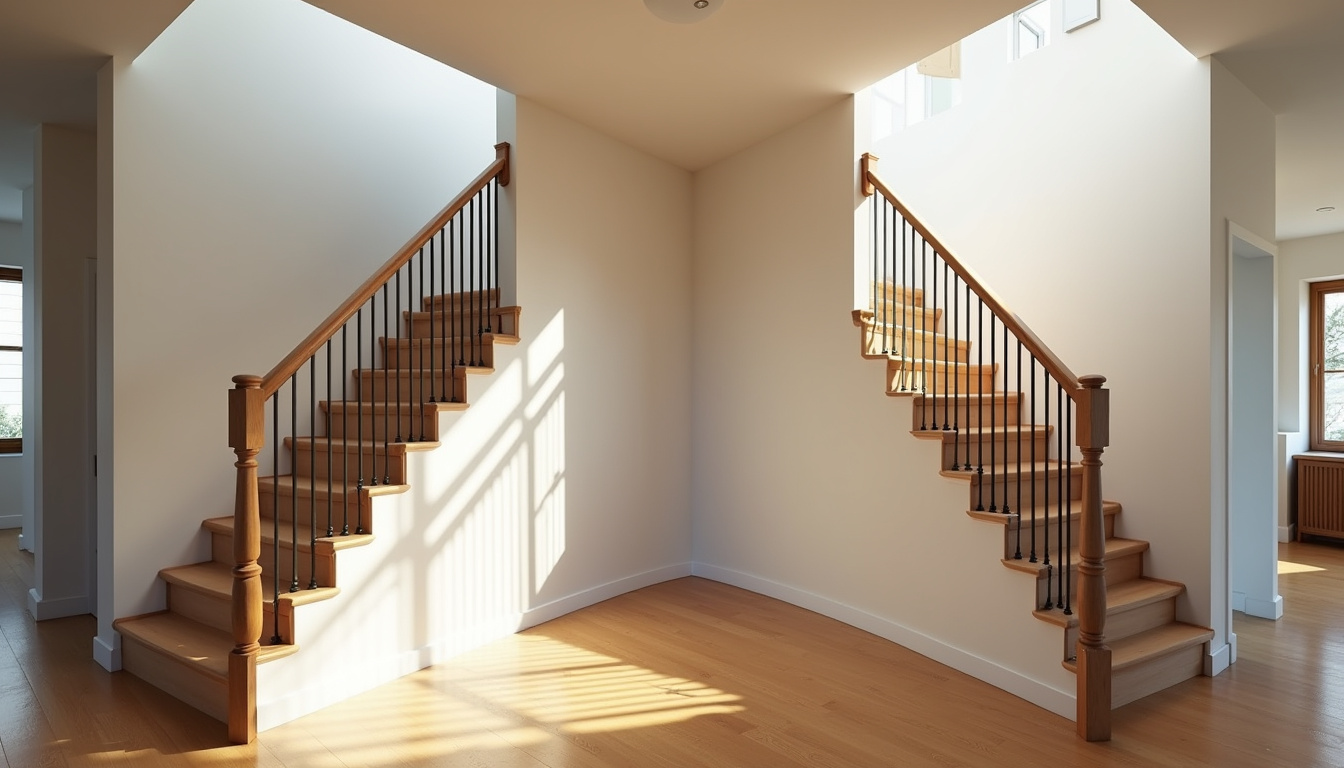 Comparaison entre un monte-escalier droit et un modèle tournant installé dans une habitation