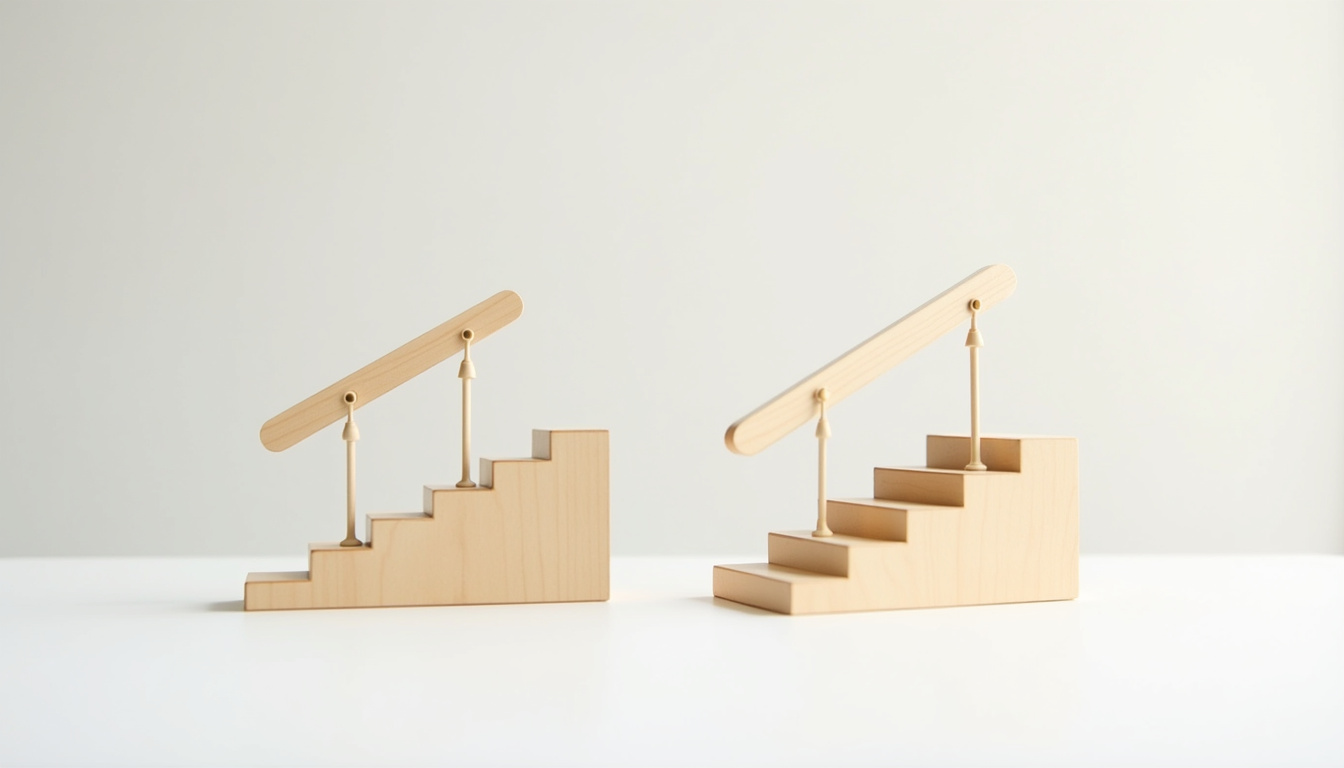 Comparaison entre un monte-escalier droit et un monte-escalier tournant installé dans une maison