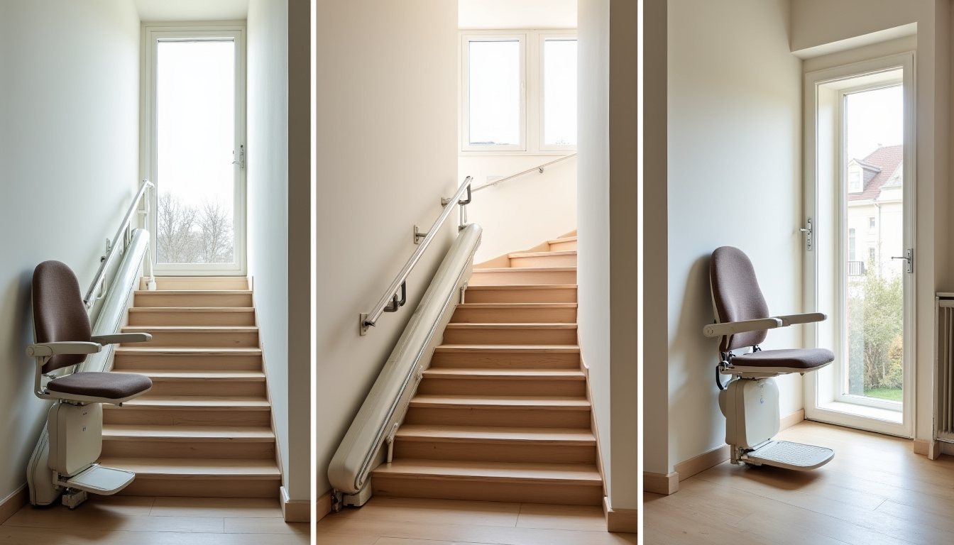 Comparaison visuelle des différents types de monte-escaliers installés à Notre-Dame-de-Riez