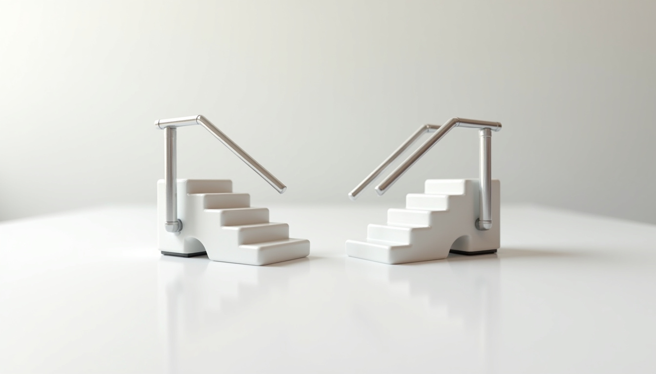 Comparaison visuelle entre un monte-escalier droit et un modèle tournant