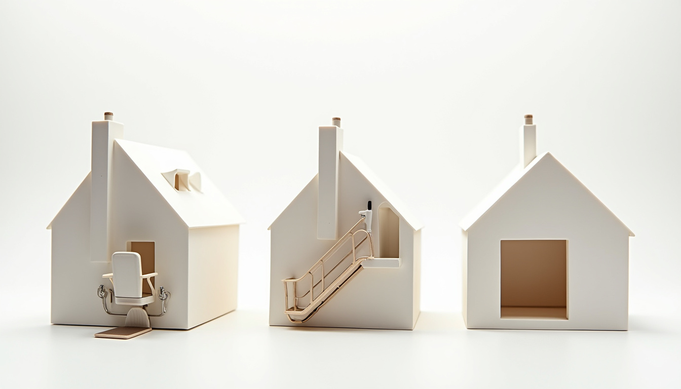Comparaison visuelle entre un monte-escalier, un mini-ascenseur et une plateforme élévatrice installés dans des habitations de Morbecque