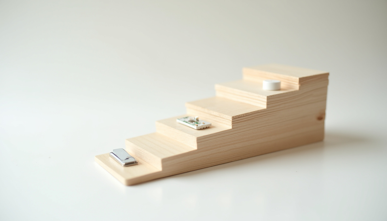 Détail des systèmes de sécurité d’un monte-escalier: détecteur d’obstacle, télécommande, batterie de secours