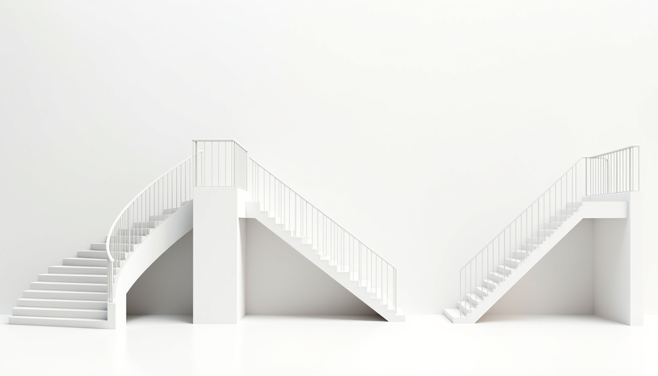 Différentes configurations d'escaliers à Forbach: droit, tournant, extérieur