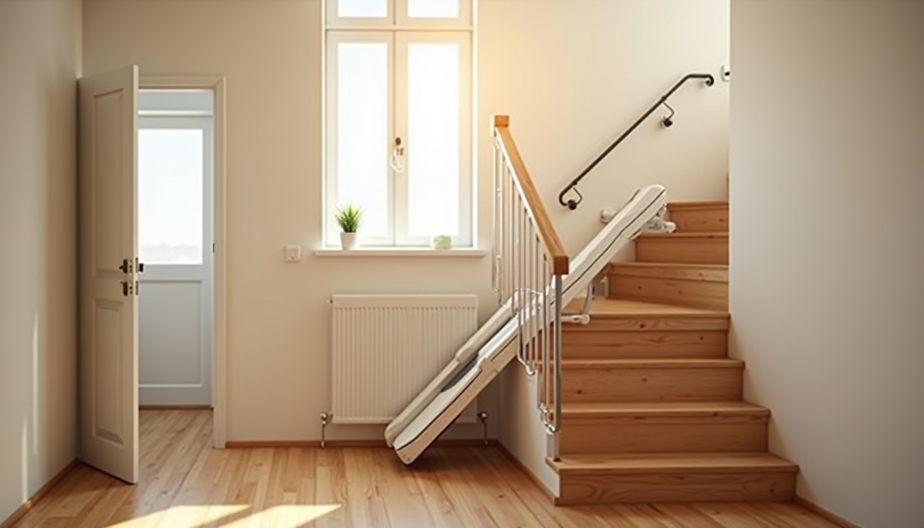 Différents modèles de monte-escaliers installés dans des habitations à Brix (50700)