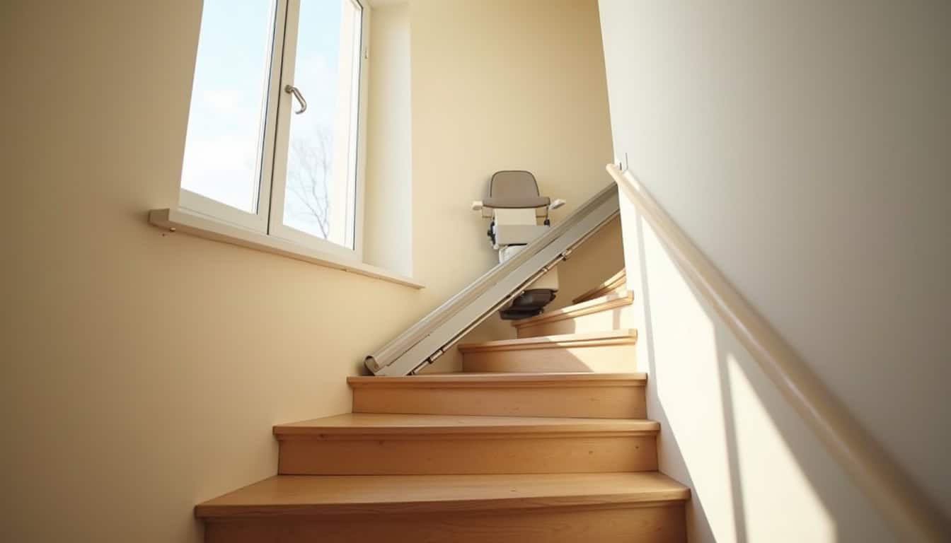 Différents modèles de monte-escaliers installés dans des habitations typiques d