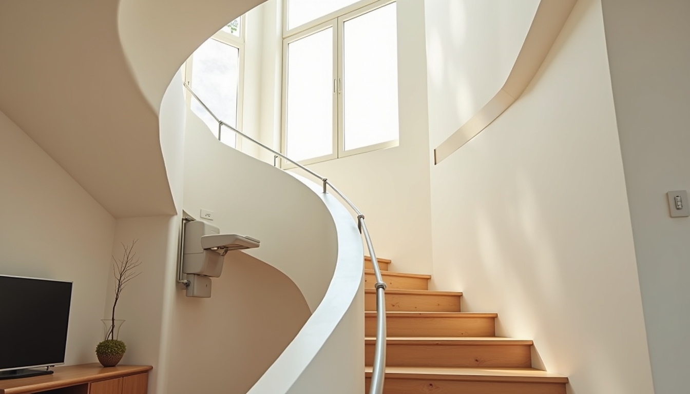 Différents modèles de monte-escaliers installés dans des maisons d