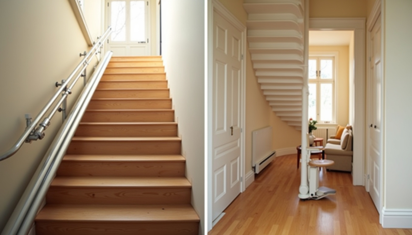 Différents modèles de monte-escaliers installés dans une maison à Nousseviller-Saint-Nabor