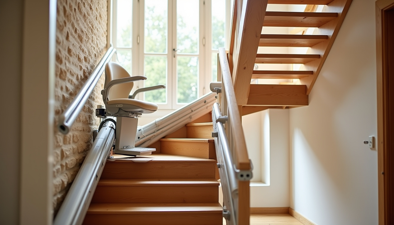 Différents modèles de monte-escaliers installés dans une maison en Saône-et-Loire