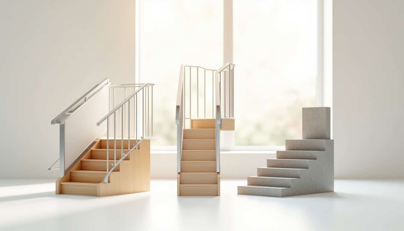 Différents types de monte-escaliers installés à Ouistreham: droit, tournant et extérieur