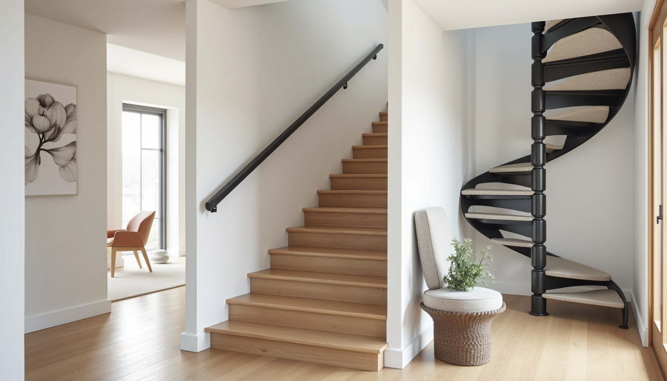 Différents types de monte-escaliers installés dans des habitations à Wailly-Beaucamp: droit, tournant et extérieur