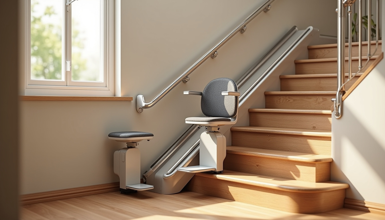 Différents types de monte-escaliers installés dans un domicile à Saint-Genix-les-Villages