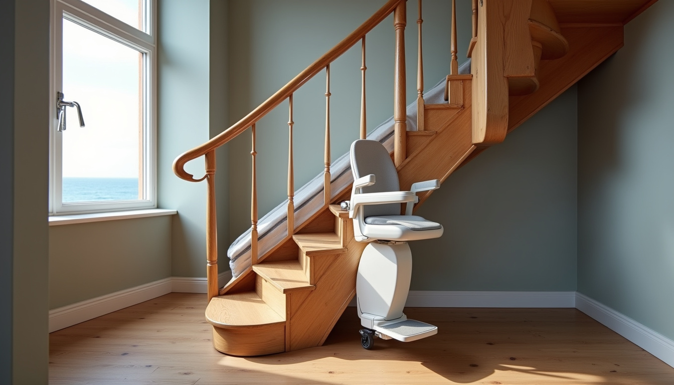 Différents types de monte-escaliers installés dans une maison bretonne à Plounéour-Brignogan-plages